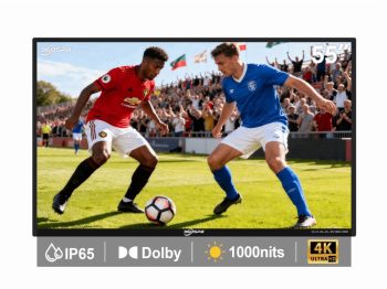 55" Outdoor Google TV, 4K Ultra HD Outdoor TVs, 1000nits Sunlight Weatherproof TV, IP65 Outdoor Television, Voice Control, Screen Mirroring, Compatible with Dolby, Waterproof TVs for Patios, Sports