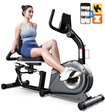 HASIMAN Recumbent Stationary Bikes for Seniors with Large Caption Display & Adjustable Resistance for Home Seniors Adults Max Weight 350lbs