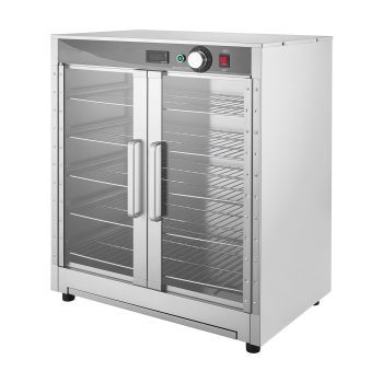KFFKFF Electric Food Warming Cabinet, 5-Tier Commercial Hot Box with Water Tray, Double-Door Design and Adjustable Racks, Stainless Steel Warmer for Restaurants, Kitchens, Pizza, and Chicken