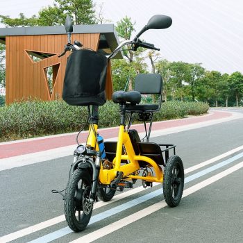 VIPQV Electric Tricycle for Adults 14", Class-2 Folding Electric Trike with Basket,13MPH Max Speed and 43Miles Range,350W Electric Tricycle 48V 10.4AH UL2849