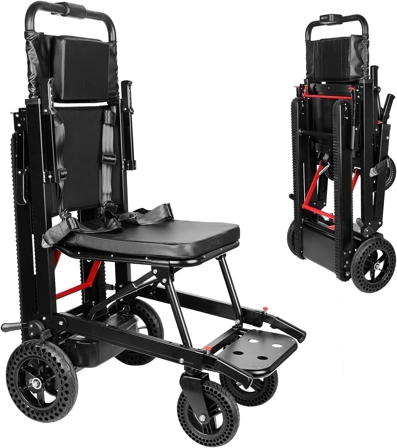 XUTUMM Adjustable Transport Electric Wheelchair, 450 lb Limit Weight 70lbs Heavy & Durable,Folding Chair for Outdoor & Indoor ()