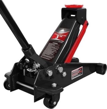 JACK BOSS Floor Jack, 3 Ton Capacity Hydraulic Car Jack, Fast Lift Service Jack Steel Heavy Duty Jack Black