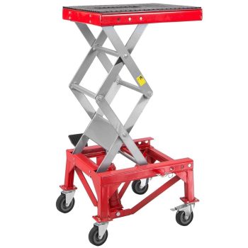 Xtremepower US 300 Lbs Heavy Duty Hydraulic Motorcycle Lift Jack Table Foot Operated ATV Dirt Bike Scissor Stand With 4 Wheels