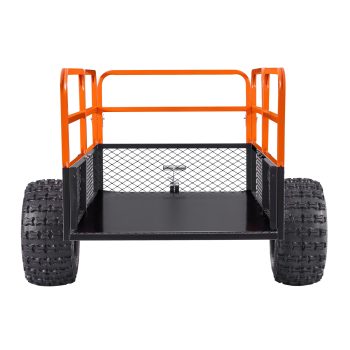 KFFKFF Garden Utility Trailer, Dump Cart with Removable Rear Panel, Steel, 28 Cu.ft, 1800 lbs