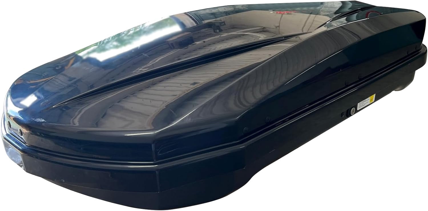 Black Horse Rooftop Cargo Carrier ABS + PMMA Hard Shell, 14 Cubic Feet Waterproof Car Roof Cargo Carrier Box w/Dual Side Opening, Security Key,165lbs Capacity,for 30" to 80" Wide Crossbar Rack