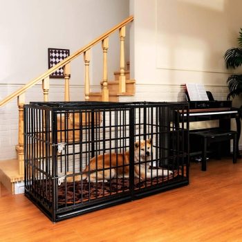 Lilly & Max 60" Extra Large Heavy Duty Dog Crate & Indoor Kennel for Separation Anxiety