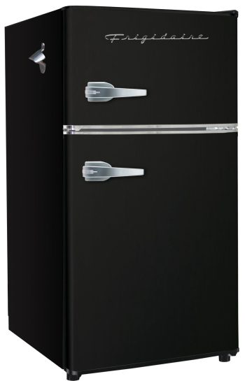 Frigidaire 3.2 Cu Ft 2-Door Retro Compact Bar Fridge With Freezer And Side Bottle Opener - Compact, stylish mini fridge ideal for dorms, offices, and small spaces.