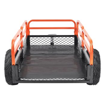 Heavy Duty Steel ATV Dump Trailer, 1500-Pound Load Capacity 15 Cubic Feet, Tow Behind Dump Cart Garden Trailer, with Removable Sides and 2 Tires, for Mowers, Tractors, ATV, UTV