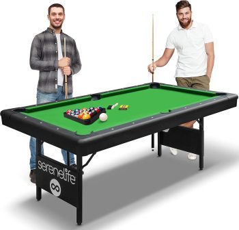 76'' Portable and Foldable Pool Table with Accessory Kit (Green)