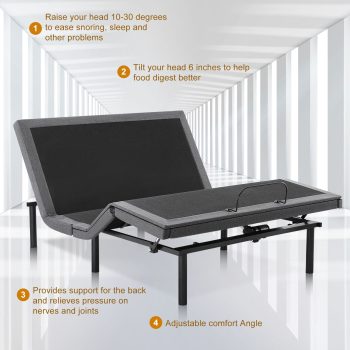 CONCETTA Electric Bed Size, Zero Gravity Bed with Wireless Remote, Ergonomic Adjustable, 2 USB Ports