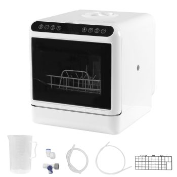 Btidfty Countertop Dishwasher with 6L Built-in Water Tank Small Mini Portable Dishwasher Countertop 360 Dual Spray Bottle Sterilizer And Dryer High-temp& Air-dry Function for Apartments& Rvs