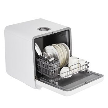 Portable Dishwasher Dishwasher Countertop with Faucet Manual Water Tank(5L) Modes Water 5L 120V 900W White