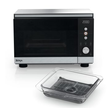 Ninja Crispi Microwave and Air Fryer with FusionCrisp, 14-in-1, 1000W, 0.9 Cu. Ft., Max Crisp, Roast, Bake, Broil, 8 Microwave Presets, Popcorn, Defrost, and more, MW101 Silver
