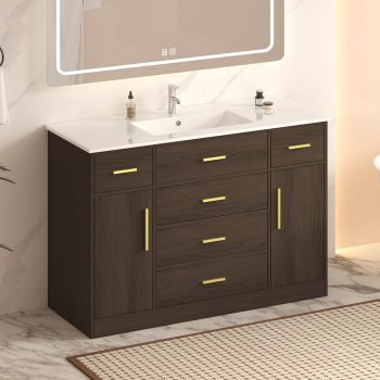 48 Inch Bathroom Vanity with Sink, 7 Drawers, 2 Soft Close Doors, Wood Cabinet