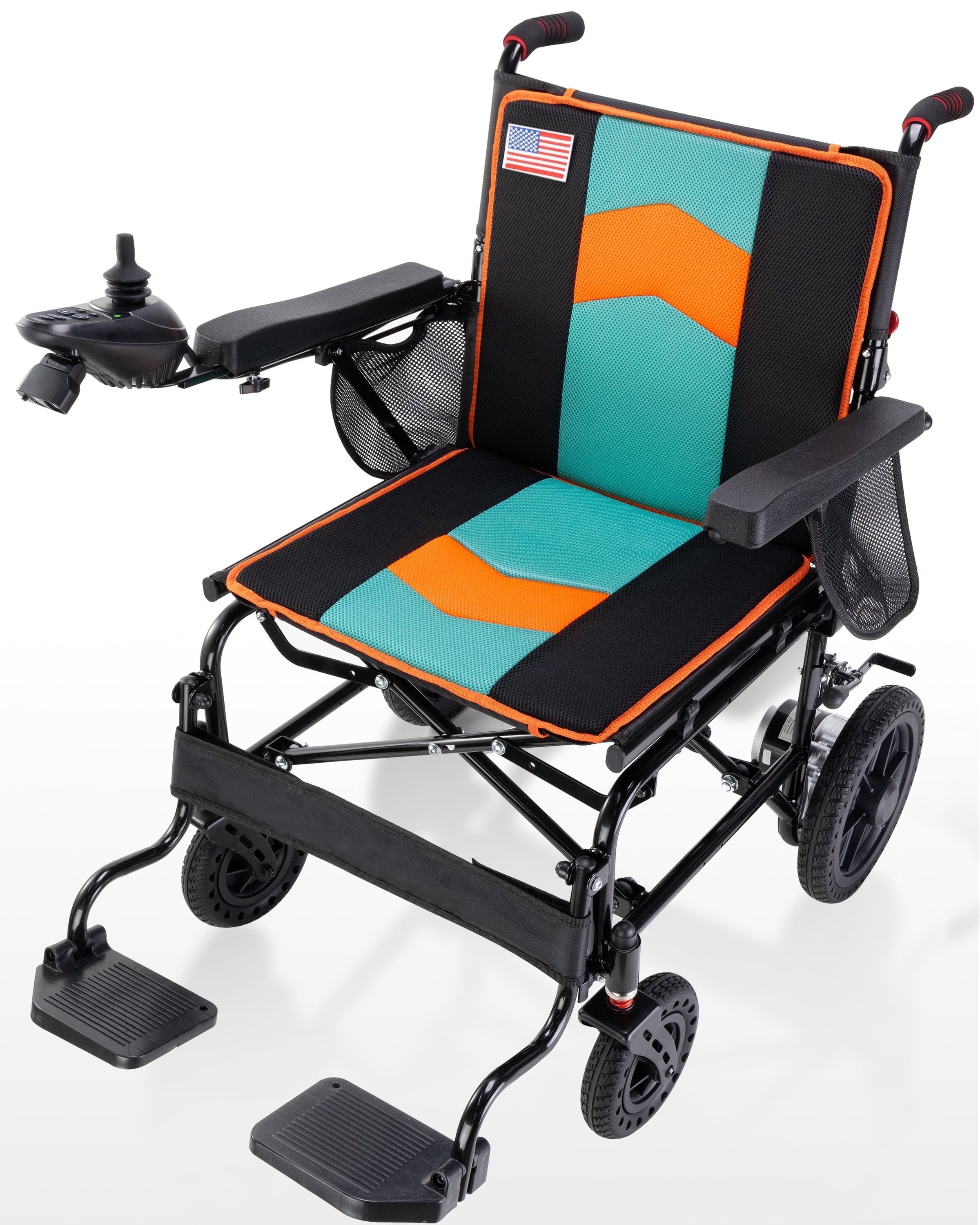 Foldable Electric Wheelchair for Adults, 500W, 22" Widest Seat, Quick-Detach Battery, All-Terrain Tires, Portable Motorized Wheelchair