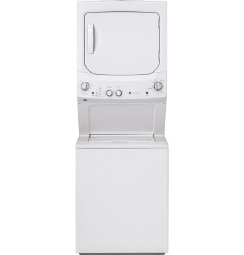 GE GUV27ESSMWW 27 inch White Electric Washer/Dryer Stacked Laundry Center