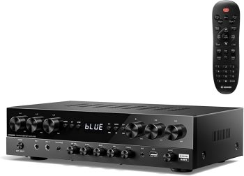 Donner Stereo Receivers, Premium 1000W Peak Power 6 Channel Audio Amplifier with Bluetooth 5.3, USB, FM, 2 Mic-in, Echo, RCA, Optical/Coaxial Input for Home, Karaoke, Theater Speakers
