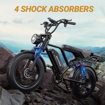 VOLTVOGUE VV-20 Adult Electric Bike, 750W Brushless Motor, 20" Fat Tire 48V 20Ah Ebike, 20MPH Top Speed Dual Suspension