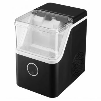 35lb/24H Nugget Ice Maker Portable Countertop Ice Machine, Pebble Crushed Soft Chewable Ice Maker Machine, Stainless Steel, Black