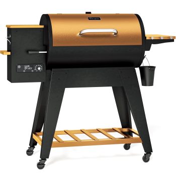 KingChii Wood Pellet Grill & Smoker with Direct Flame Grilling, PID 3.0 Control Panel, 766 sq. in. Cooking Capacity, 18.3LB Hopper, Up to 500°F