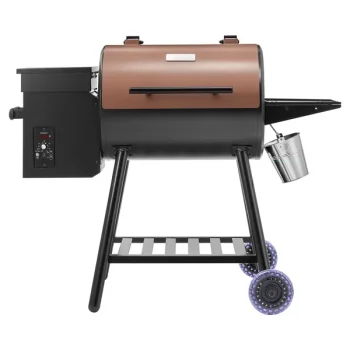Wood Pellet Grill Smoker 8 in 1 BBQ Grill with Digital Controller Meat Probe 456 Sq In Cooking Area 500F Max Temperature Black