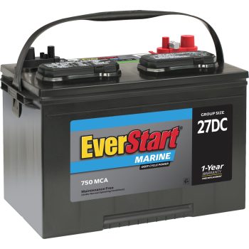 EverStart Lead Acid Marine & RV Deep Cycle Battery, Group Size 27DC, 12 V, 750 MCA