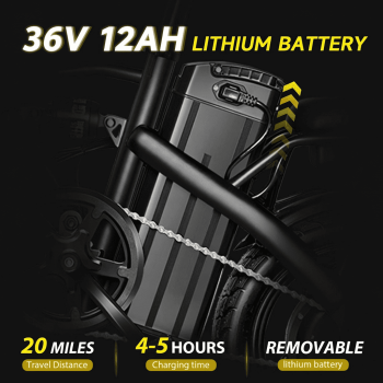 14" Mini Folding Electric Bike for Adults Teens, 500W Peak Motor 20MPH 20+Mi Range, 36V 12Ah Removable Battery, Compact City Commuter Ebike with Dual Suspension, UL2849 Certified