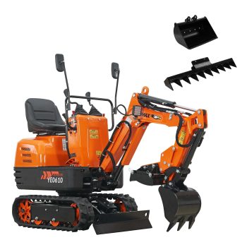 Mini Excavator with Claw, Grading Bucket & Rake, 306cc EPA compliant engine, suitable for construction work, farm&landscaping, utility installations