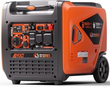 AIVOLT 8000W Dual Fuel Portable Inverter Generator with Quiet Operation & CO Auto-Shutdown