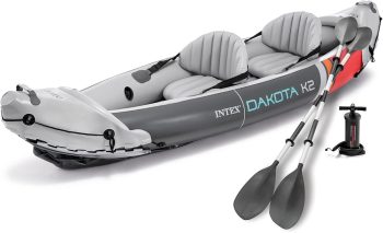 Dakota K2 Inflatable Kayak 2-Person Portable Set with Paddles & Pump