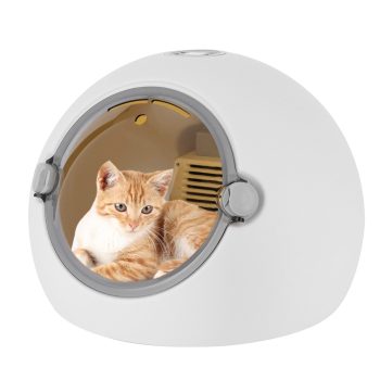 Automatic Pet Drybo-Ultra Quiet White Portable Cat Dryer Box Puppy Drying Machine Smart Temperature Control (20-45/68-113F) Load Capacity16.53lbs (Basic Style)