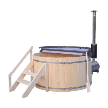 ALEKO PEWSHTUB Pine Hot Tub and Ice Bath 4-5 Person with Wood-Fired Heater