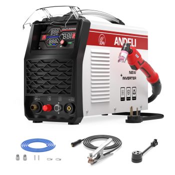 ANDELI Plasma Cutter Non-Touch Pilot Arc Larger LED Display 50A Plasma Cutter Machine3/4''Maximum Cut Heavy Duty110/220V Dual Voltage With ECO ModeExpanded Plate Cutting,Rust Removal,PT/2T/4T