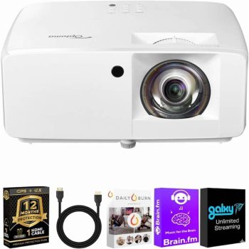 Optoma GT2000HDR 1080p Short Throw Laser Projector Bundle with HDMI Cable & CPS