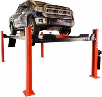 HPDMC 15,000Lbs 4-Post Car Lift 220V Heavy Duty - CE Certified Automotive Storage Service Parking Lift Manual Safety Lock Release for Home Garage, Repair Shop, Workshop