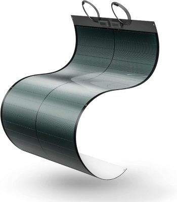 BougeRV CIGS Thin-Film Flexible Solar Panel, The Most Flexible Solar Panel with Holes Easy Installation for RV Boat Van Car Uneven Surfaces (Compact)