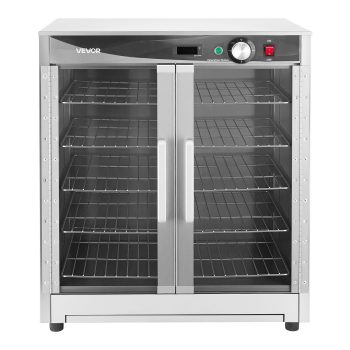 VEVOR Electric Hot Box Food Warmer, 5-Tier Commercial Warming Cabinet with Water Tray, Double-Door and Adjustable Shelves, Stainless Steel Food Warmer Cabinet, for Restaurant, Kitchen, Pizza, Chicken