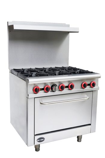 Heavy Duty Commercial 36" 6 Burner Gas Range with Bottom Oven