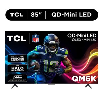 TCL 85" Class QM6K Series QD-Mini LED QLED 4K UHD HDR Smart Google TV (NEW 2025) - 144Hz, Dolby Atmos Onkyo Audio, Halo Control System - 85QM6K