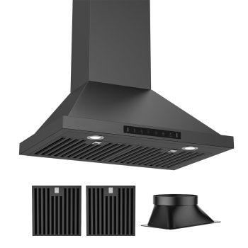VIKIO 30 inch Ducted 900-CFM Wall-Mounted Range Hood with LED Lighting