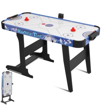 58" Air Hockey Table, Indoor Arcade Game Table with Digital LED Scoreboard, 12V Motor, 2 Pucks & 2 Pushers, Electronic Hockey Game for Kids & Adults, Home Game Room