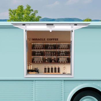 Concession Stand Serving Window, 80 Opening Angle, Rectangular Service Window for Food Trucks