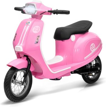 Trilenars 350W Electric Moped Scooter for Kids, Kids Ride on Motorcycle, Max Up to 14MPH, with Rear Brake, Twist Grip Throttle & LED Light, Electric Motorbike for Teens 8-12