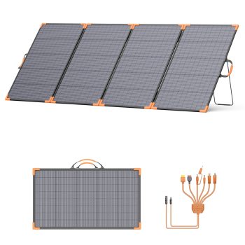 MHPOWOS 400W Bifacial Portable Solar Panel Foldable N-Type 25% High Efficiency Lightweight IP68 Aluminum Frame for Power Station RV Camping Off Grid