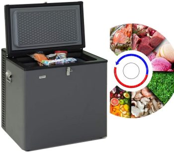 Smad Propane Gas Chest Freezer 2.5 Cu Ft 110V /12V /LPG Offgrid Removable Basket and Lock