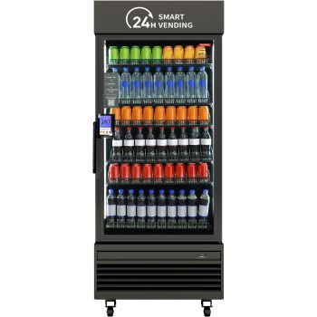 HAHA VENDING 660 Commercial Smart Vending Machine for Snacks & Drinks, Aluminum Alloy, Black, 6 Shelves, 9 Columns, 8 Rows