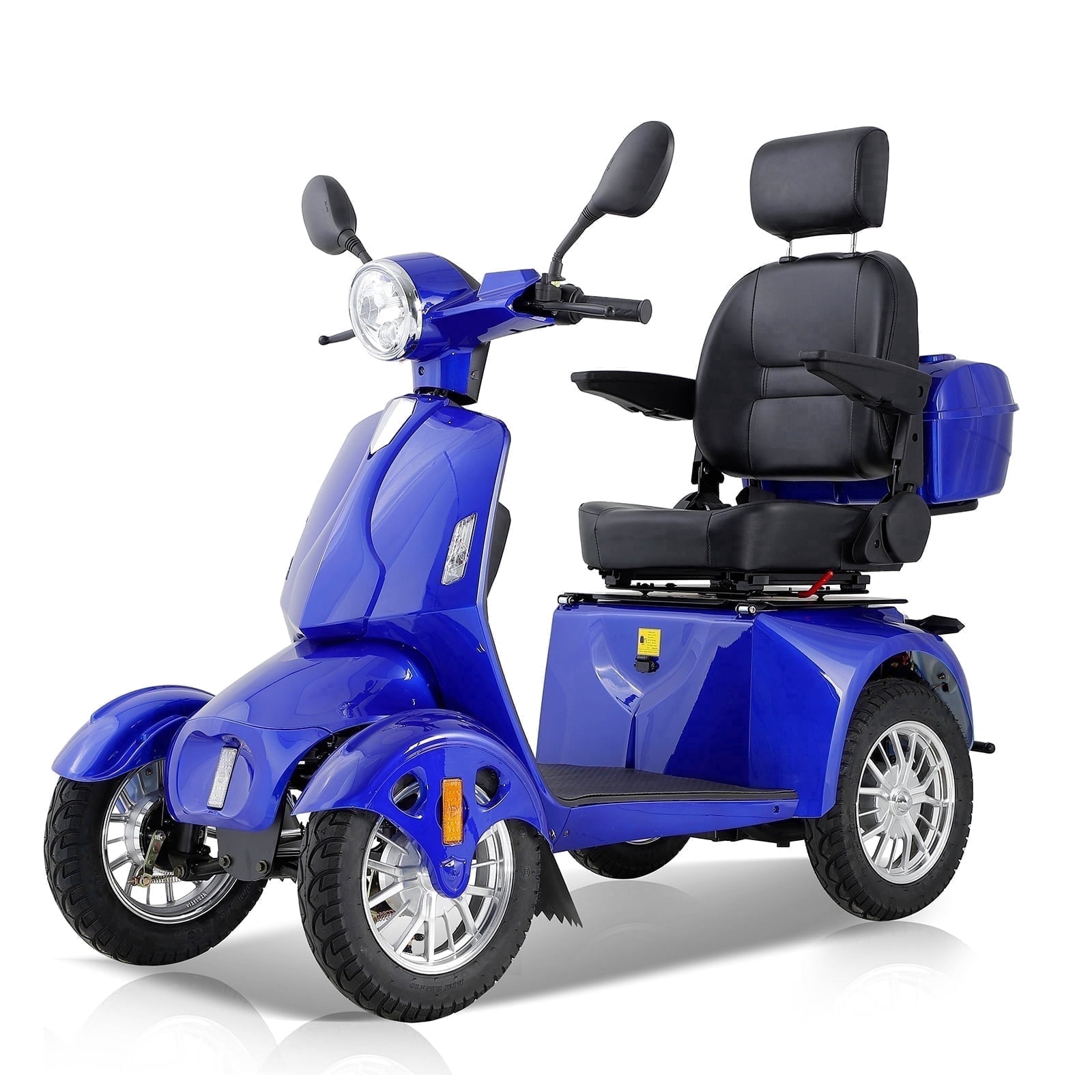 Ndrfhaj Secure Foldable 4-Wheel Mobility Scooter with Charger & USB Ports, Black, 500 lb Limit
