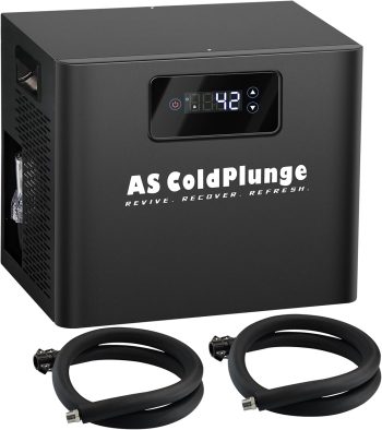 Pro Ice Bath Water Chiller for Cold Plunge Tubs, 1/3 HP Cold Plunge Chiller with Built-in Filter & Pump, Submersible Pump, Insulated Hoses, Ideal for Ice Bath Cold Therapy Recovery 110V