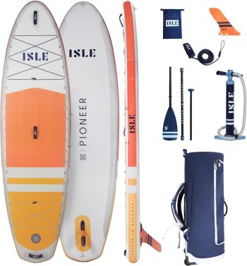 ISLE Pioneer Inflatable Stand Up Paddle Board 10.6x34x6in-max.285lbs