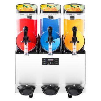 KFFKFF Commercial Frozen Drink Machine, Stainless Steel, 15L3 Triple Tank, Silver